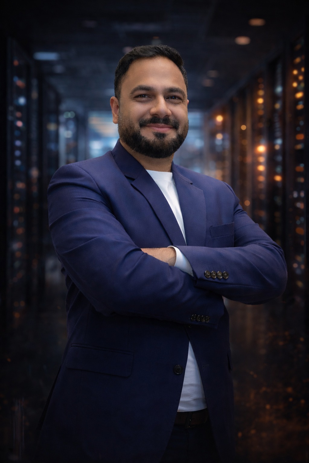 Neeraj Mantri, VMware and Cloud Architect at GoVMlab, in an enterprise datacenter